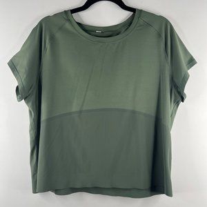 Lululemon Final Lap Oversized Short Sleeve Running Top Shirt Size 12 Dark Forest